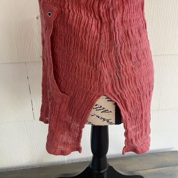 Chico’s Deep V-Neck Sheer Linen Scurunchy Hoodie Legenlook Women's Size 0 (H6) - Picture 9 of 13